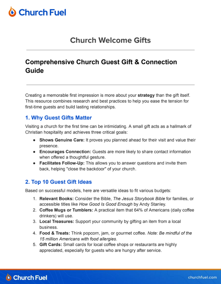 Creative church guest gift ideas for welcoming visitors and building connections.
