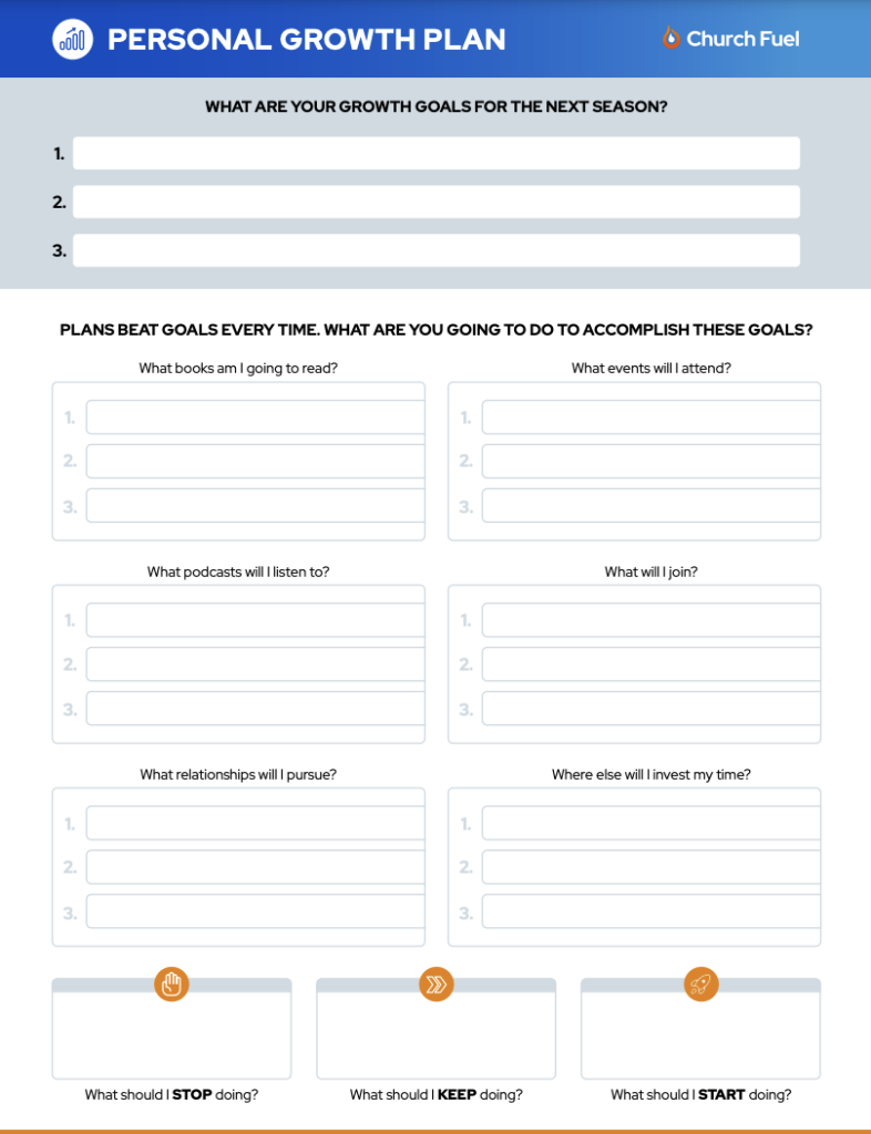 Personal Growth Plan - Church Fuel