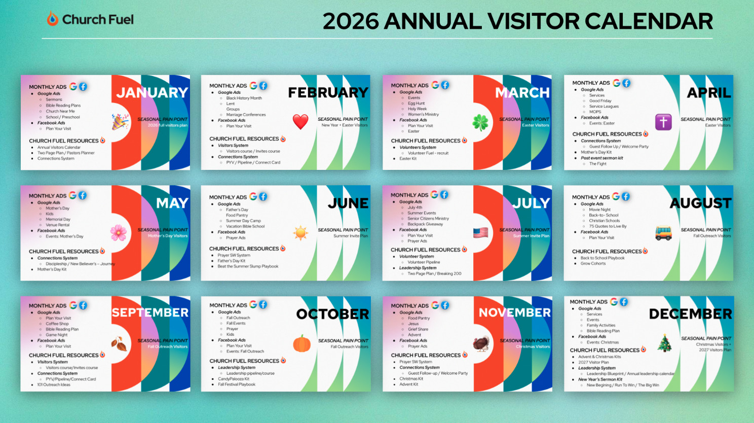 Annual Visitor Calendar - Church Fuel
