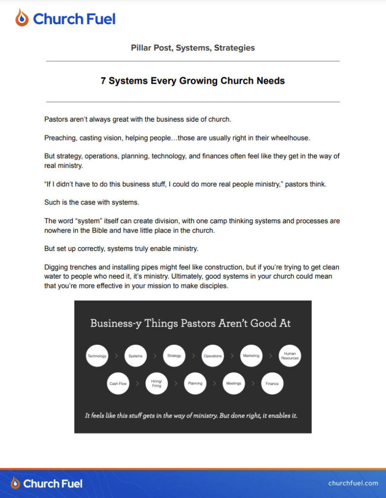 7 Systems Every Growing Church Needs - Church Fuel