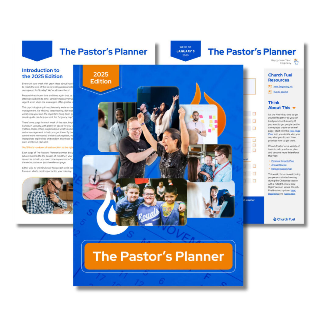 Church pastor planning and community engagement for church growth and outreach.