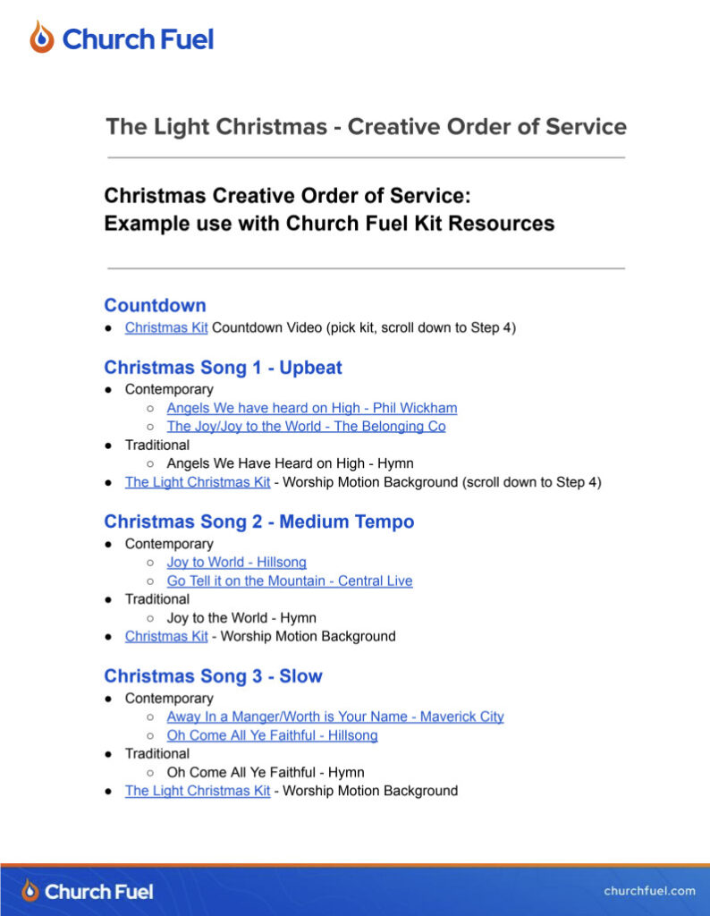Engaging church Christmas service planning with Church Fuel resources for creative religious celebrations.