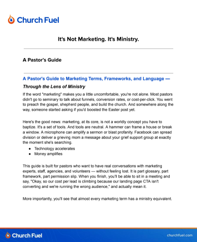 Ministry Over Marketing.